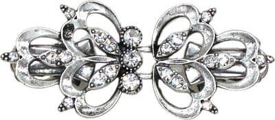 Fako Bijoux® - Vestsluiting Classic - Clip Met Haakje - Vestclip - Vestklem - Royale Strass - Zilverkleurig