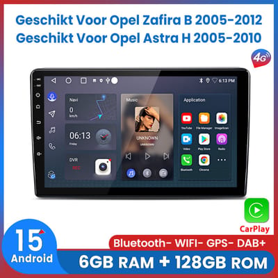 Awesafe Autoradio 6GB+128GB - Geschikt Voor Opel Zafira B 2005 t/m 2012 Astra H 2004 t/m 2010 - Radio scherm met Navigatie GPS - 8 Kern V1PRO Versie - Android 15.0 Systeem - Draadloos Apple Carplay & Android - 2005 2006 2007 2008 2009 2010