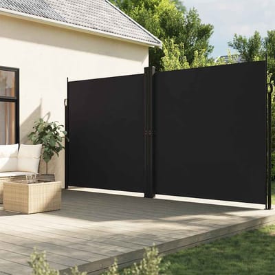 vidaXL - Windscherm - uittrekbaar - 220x600 - cm - zwart