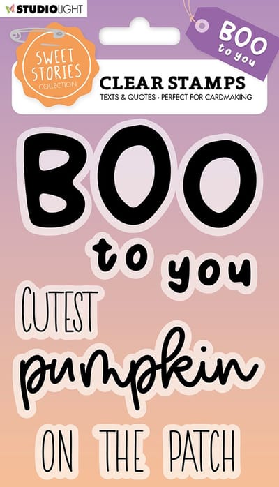 Studio Light Sweet Stories Clear Stamp Quotes large Boo to you