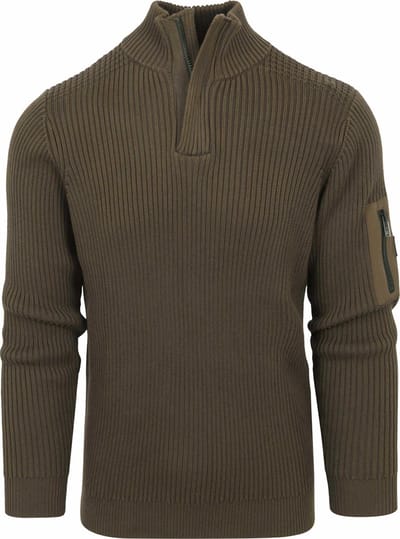 Suitable Half Zip Trui Noord Donkergroen - Maat XXL - Heren - Quarter zip - Schipperstrui met rits - Volwassen mannen