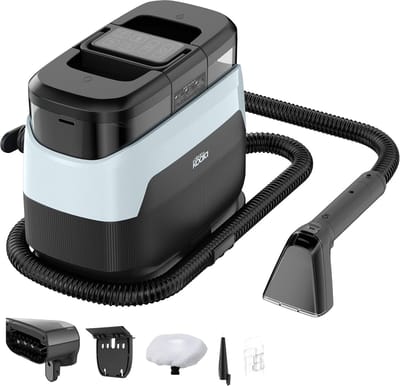 Tapijtreiniger Stoomreiniger - Meubelreiniger Vlekkenverwijderaar - Diepe Reiniging Textiel - Krachtige 1650W Motor - 2.2L Tankinhoud - Zwart/Blauw