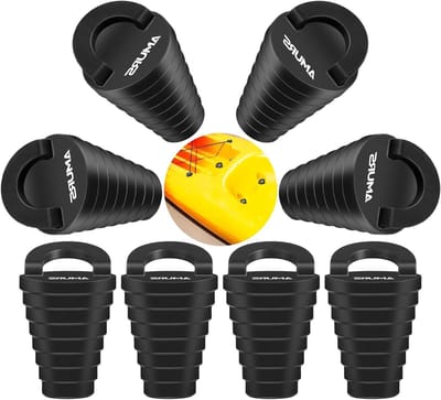 Kajak Scupper Plugs - Afvoergaten Stoppers - Waterdicht Maken Kajak - Met Siliconen Handvat - 8 stuks - Zwart