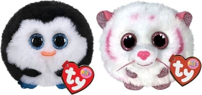 Ty - Knuffel - Teeny Puffies - Waddles Penguin & Tabor Tiger