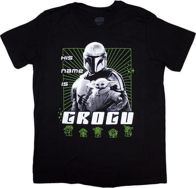 Disney Star Wars - The Mandalorian His Name Is Grogu Heren T-shirt - S - Zwart