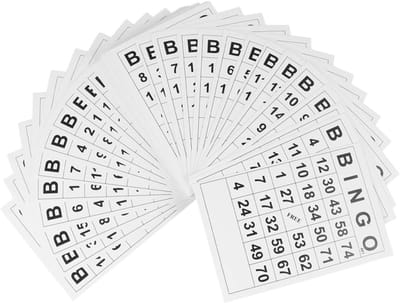 Bingokaarten Set - Gezelschapsspel Kaarten - Feestelijke Spelletjes - 120 Interactieve Kaarten - 15.5x10.5cm - Wit