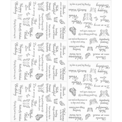5 Stuks Vlinder Clear Stempel Transparant DIY Handgemaakt Fotoalbum Decoratie Accessoires gray