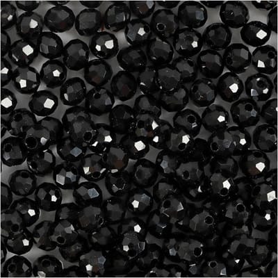 CC Glas Facet Kralen 3x4 mm Metallic Zwart 100 stuks