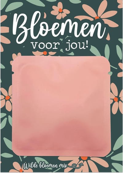Bloemenkaart Bloemen voor jou - Bloemetje - Hart onder de riem - Felicitatie - Vrolijk - Bedankje - Juf meester cadeau