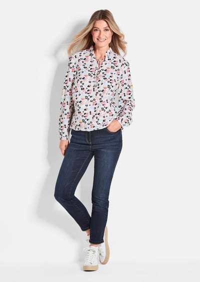 7/8-jeans BELLA met strassteentjes - donkerblauw - Gr. 38 van Goldner Fashion