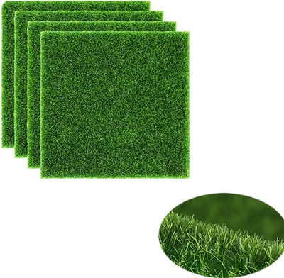 Kunstgazon Matten - Miniatuur Tuin - Doe-het-zelf Decoratie - Realistisch & Zacht - 15x15 cm - Groen