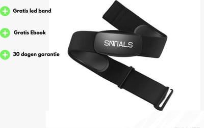 SNTIALS® Hartslag Borstband HS500 – Nauwkeurige Hartslagmeter – Bluetooth/ANT+ – Waterdicht – Werkt met Garmin, Polar & Strava – Gratis LED-band
