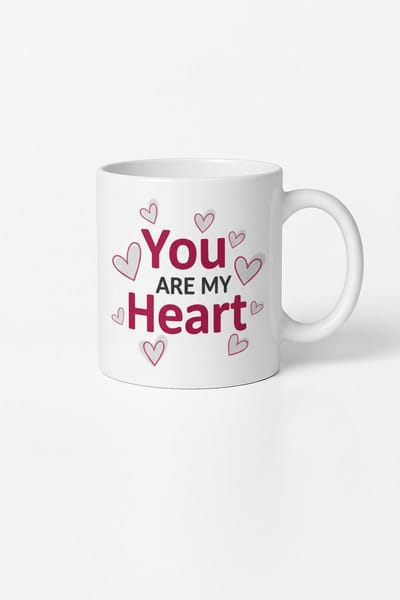 You Are My Heart Mok - Romantische Liefdes Beker met Hartjes - Perfect Valentijn Cadeau