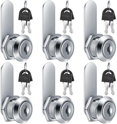 Cosensi- Kastslot 6 Stuks - Meubelslot - Veiligheidslock voor Lades - Zink Legering - 16mm Cilinder - Privacy Bescherming