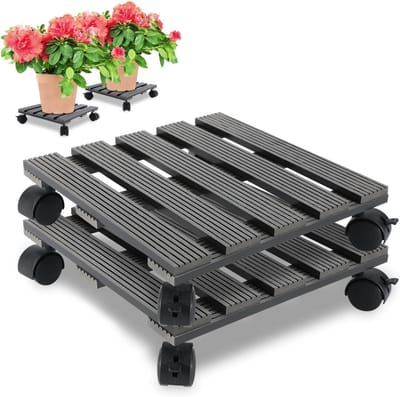 Plantenroller met 360° draaibare wielen - 80 kg draagkracht - Modern design - 30 x 30 cm