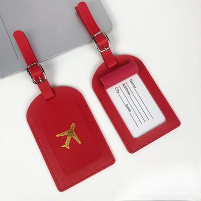 Draagbare PU Lederen Bagagelabel Koffer Identificatielabel Taslabels voor Bagage Instapkaartlabel Reizen Reisaccessoires