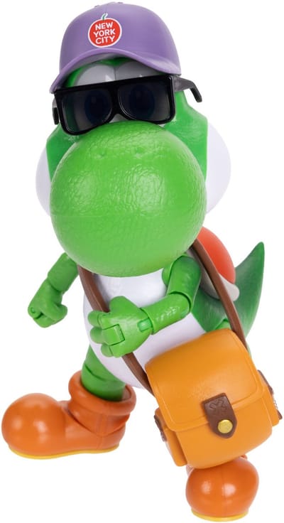Super Mario Galaxy Film – 13 cm Figuurserie – Yoshi-figuur met hoed, zonnebril en tas