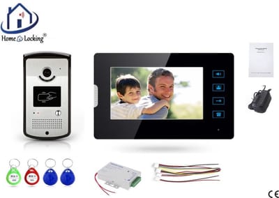 Home-Locking complete deur intercom/videofoon met 1 binnen paneel en elektro box 12VDC voor aansluiting elektrisch slot.DT-2200-1E-1