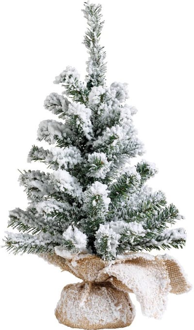 Everlands kunst kerstboom - H45 cm - met sneeuw - kunstboom - jute zak - Imperial snowy