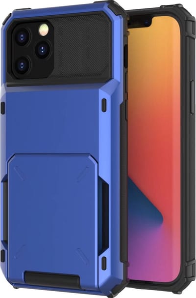 Hoesje geschikt voor iPhone 11 - Backcover - Pasjeshouder - Portemonnee - TPU - Marineblauw