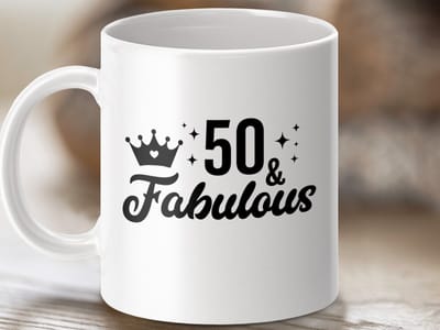 Mok 50 and Fabulous Verjaardag, Vijftigste Verjaardag Cadeau, Gepersonaliseerde Verjaardagsmok, 50ste Verjaardag Idee, Fabulous Mok