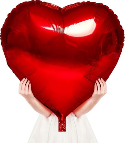 Hartvormige Folieballonnen Rood - 4 Stuks - Perfect voor Valentijn en Bruiloften