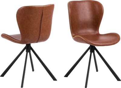 Eetkamerstoel Zaria PU Retro Bruin Draaibaar - Giga Living