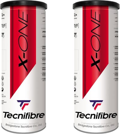 Tecnifibre X-One Tennisbal - Gasgevuld - 6 Ballen (2 blikken met 3 ballen) - Geel