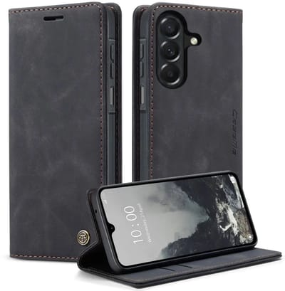 CaseMe 013 Hoesje Geschikt voor Samsung Galaxy A27 - Book Case met Standaard - Portemonnee Beschermhoes - Pasjeshouder voor Twee Pasjes - Zwart