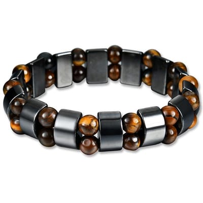 Nieuwe Dubbele Hematiet Tijgeroog Armbanden Mannen Tijgeroog Hematiet Bedelarmbanden voor Vrouwen Natuurlijke Energie Steen Armband Sieraden black