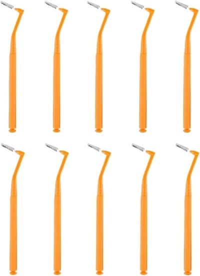 Interdentale borstels - Tandenstokers - Mondhygiëne verbeteren - Unieke hoek ontwerp - 10 stuks - Oranje