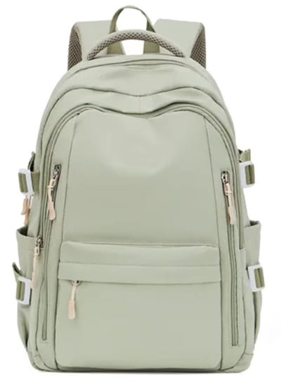 Schoolrugzak 20L – Waterafstotend Nylon – 15.6 inch Laptopvak – Lichtgewicht & Duurzaam – Groen