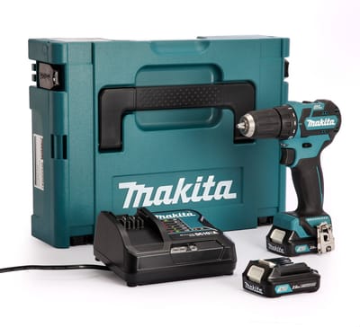 Makita 10.8v draadloze boor-/schroefmachine df332dsaj met 2x2.0ah accu's en oplader