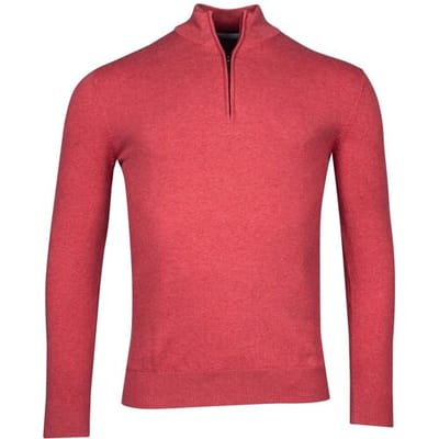 Baileys Trui Half Zip Single Knit Fine Pima Cotton Dark Cerise / male