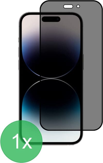 1x Privacy Full Screenprotector Geschikt voor iPhone 14 Pro Max - screen protector - volledige glas - bescherming - beschermglas - Anti Spy - ZT Accessoires