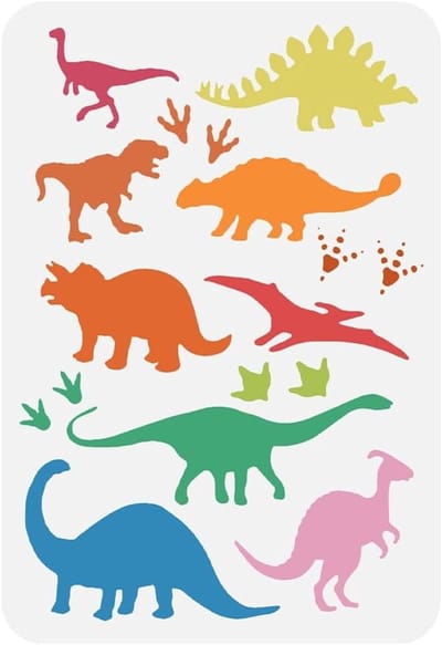Dinosaurustemplates voor Tekeningen en Schilderen - Herbruikbare Stencils voor Hout, Vloer en Muur - 29.7 x 21 cm Tyrannosaurus Patroon