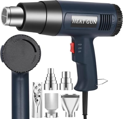 Professioneel Heteluchtpistool met Variabele Temperatuurregeling tot 650 °C en 5 Accessoires