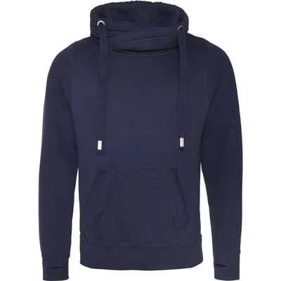 Just Hoods Cross Neck Hoodie JH021 - Oxford Navy - L
