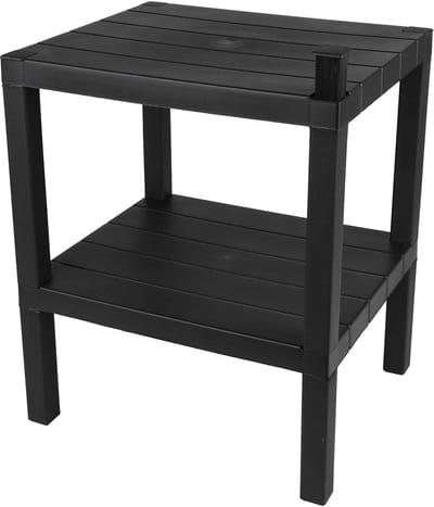 Urban Living Opbergrek 2-laags - zwart - kunststof - 39 x 33 x 45 cm - schuur/zolder rekje