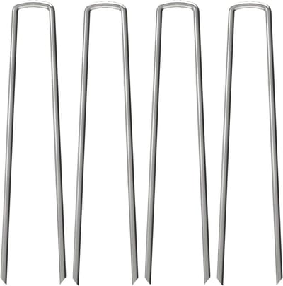 Landschap Nietjes - Tuin Stakes - Gazon Beveiligen - Gegalvaniseerd Staal - 30 cm Lang - Zilver