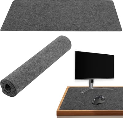 Grote Vilt Bureau Onderlegger 90 x 40 cm - Set van 2 - Donkergrijs - Ideaal voor Laptop en Thuiswerkplek
