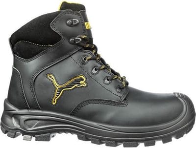 PUMA Borneo Black Mid 630411-41 Hoge veiligheidsschoenen S3 Schoenmaat (EU): 41 Zwart, Geel 1 stuk(s)