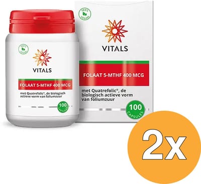 2x Vitals Folaat 5-MTHF 400 mcg (100 capsules)