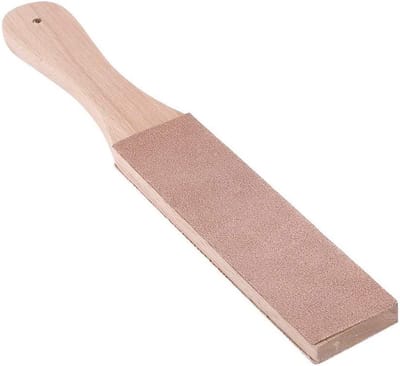 Houten Handvat Leerbewerking Slijpkit, Dubbelzijdige Leer Paddle Slijpsteen, Leer Polijstgereedschap voor Ambachtelijk Gebruik en Professionele Afwerking