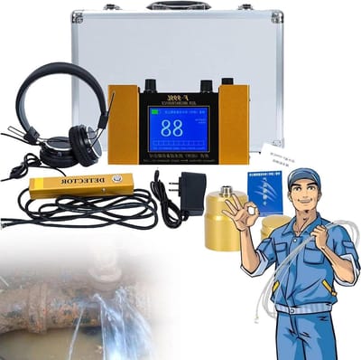Waterlekdetector Pijpleidingen - Lekzoeker Ondergronds - Lekkages Opsporen - HD LCD Scherm - 4 Frequenties - Grijs
