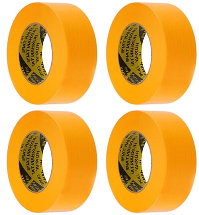Crepe Papier Tape - 4 Rollen van 30 mm x 50 m, Verwijderbaar en Restvrij voor Schilderen, Decoreren en Klussen, Binnen en Buiten