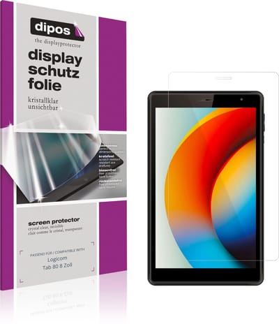 dipos – 2x Beschermfolie geschikt voor Logicom Tab 80 8 Zoll | Krasbestendige & heldere Screenprotector Ultra-Thin