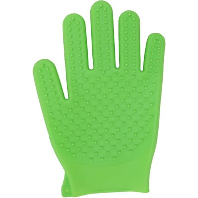 Gant de Toilettage pour Animaux de Compagnie en Silicone Double Face Moussage Rapide Durable Gant d'Élimination des Poils de Chat pour Long et vert clair