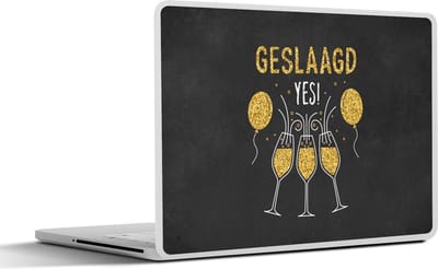 Laptop sticker - 10.1 inch - Spreuken - Quotes - 'Geslaagd, Yes!' - 25x18cm - Laptopstickers - Laptop skin - Cover