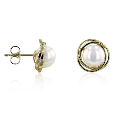 Luna-Pearls - 311.1749 - Oorbellen - Zoetwater gekweekte parel 7,5-8mm - 14K geelgoud